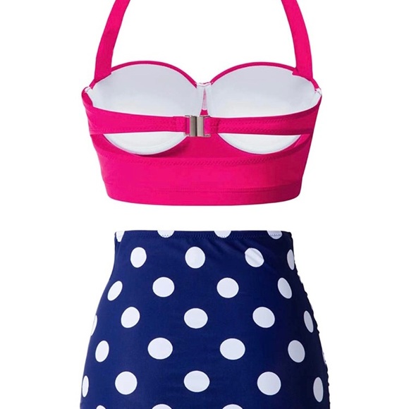 50s retro polka dot high waist Bikini swimsuit M - Picture 3 of 7